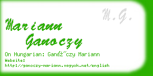 mariann ganoczy business card